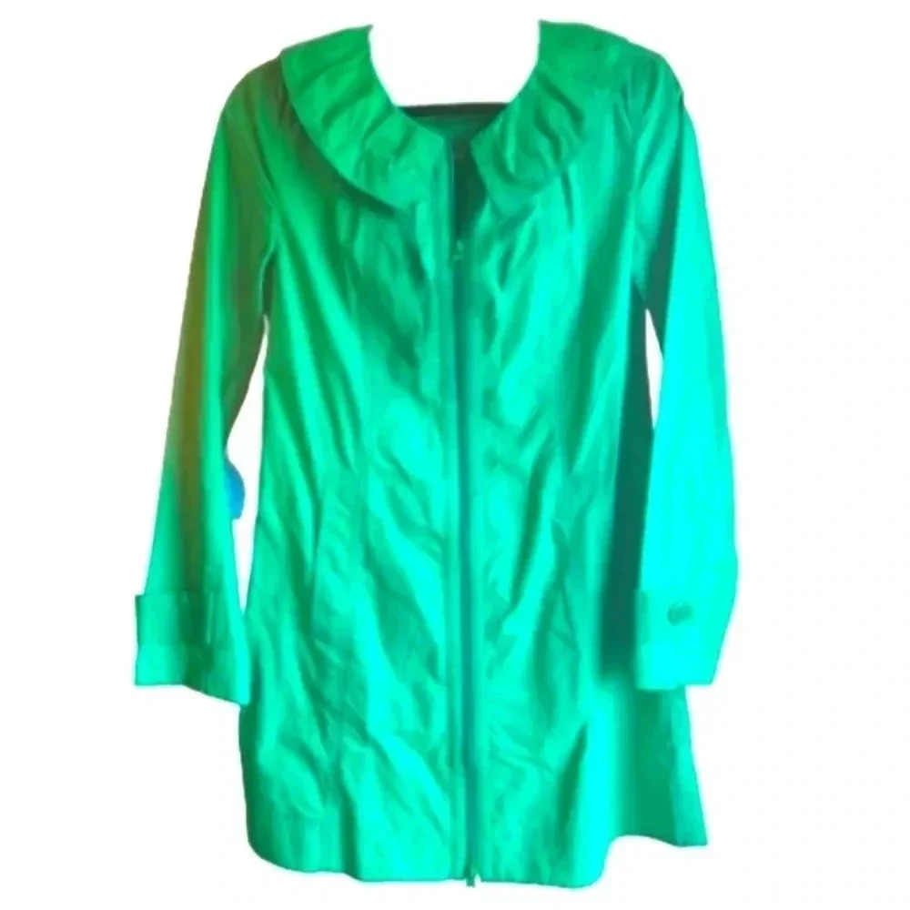 Kelly Green Trench Coat/Raincoat Size XS